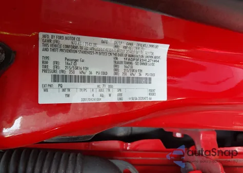 2017 Ford Focus Se из США, поврежденный, VIN 1FADP3F23HL271464